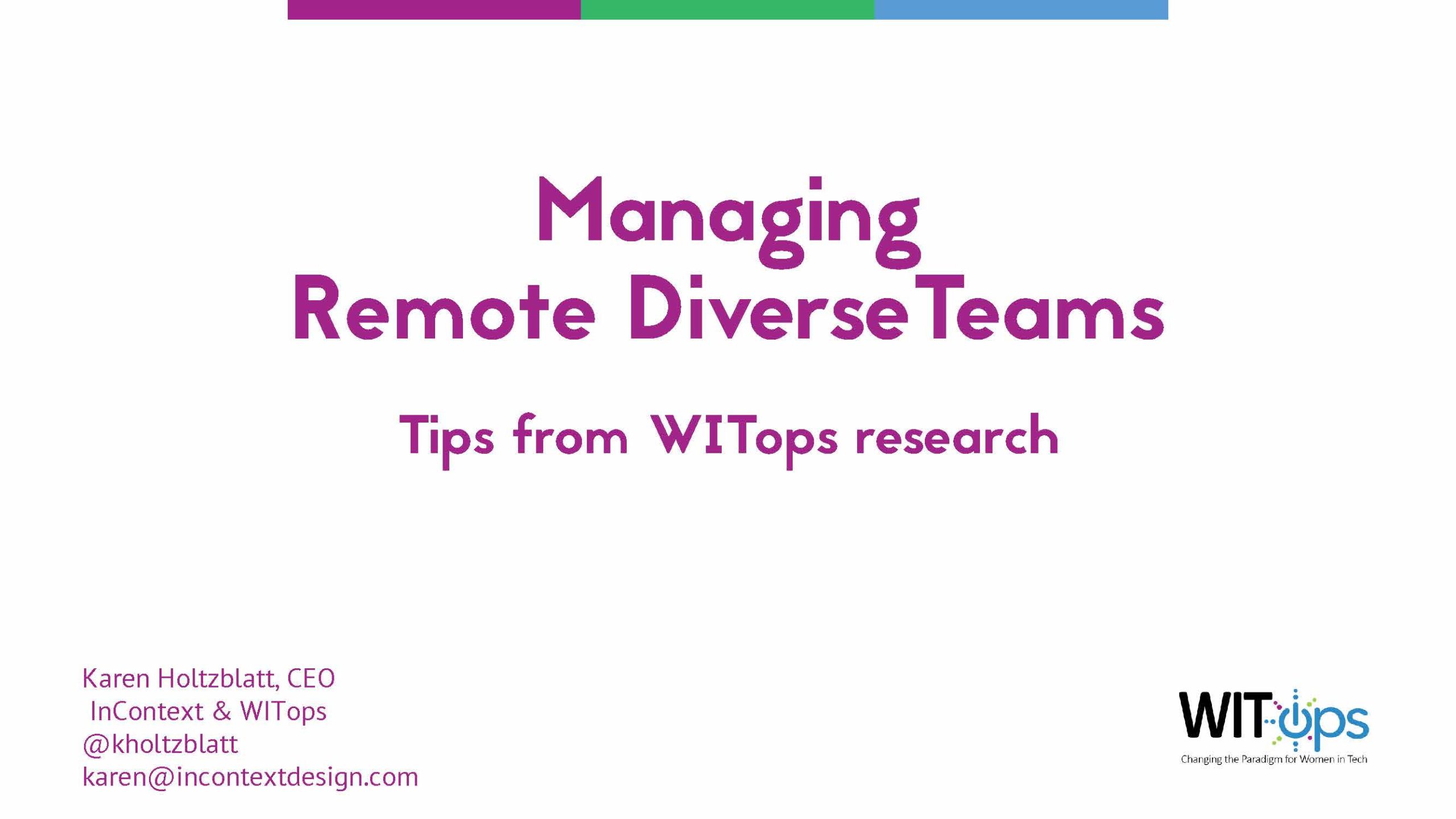 Managing Remote Diverse Teams